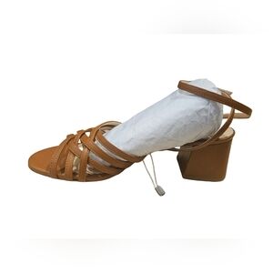 114 Bianca Di Leather Tan Sandals with Strappy Design EU 40